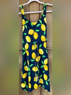 D & Co Lemon Print Swimsuit Dress 16